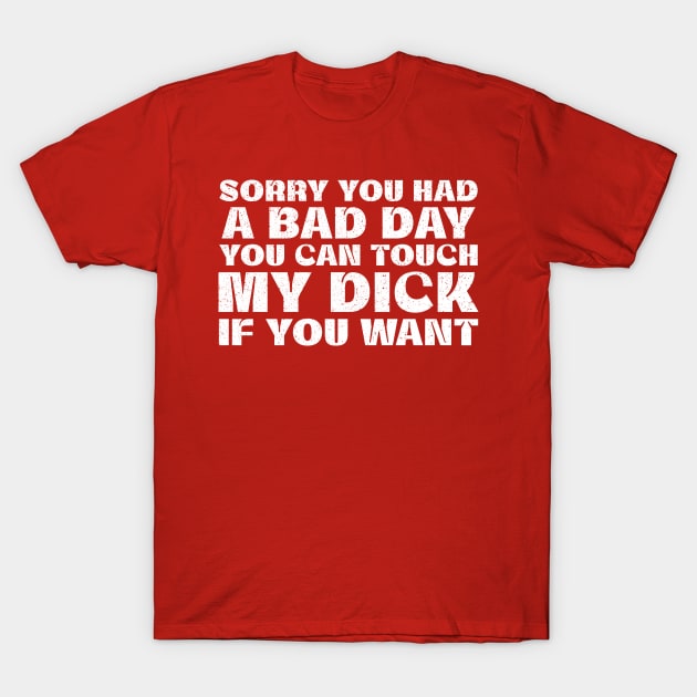 Offensive Sorry You Had A Bad Day You Can Touch My Dick If You Want Offensive T Shirt 4708